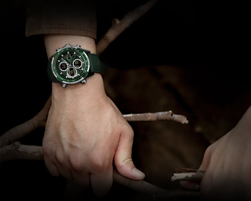 Novos relógios masculinos militares NAVIFORCE de luxo esportivo original à prova d'água de pulso de quartzo