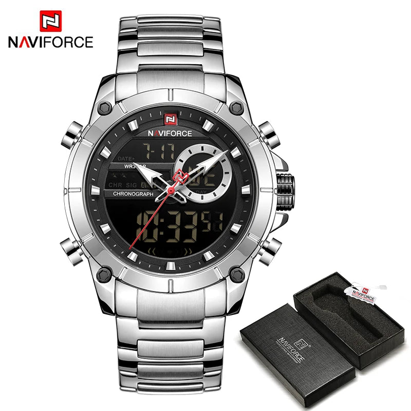 Relógio Masculino NAVIFORCE 9163 - Luxo, Esportivo e Resistente
