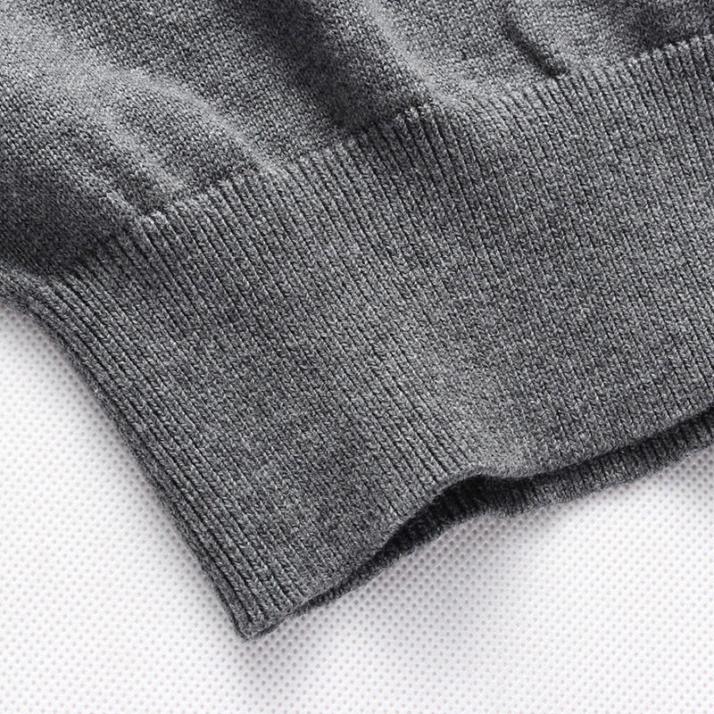 Suéter masculino casual com decote em listrado malha slim fit