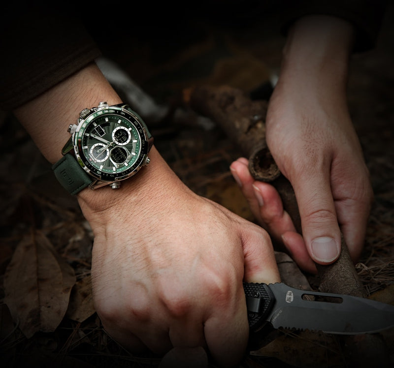Novos relógios masculinos militares NAVIFORCE de luxo esportivo original à prova d'água de pulso de quartzo