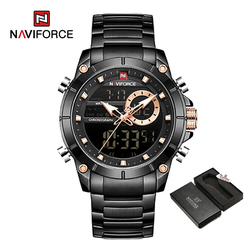 Relógio Masculino NAVIFORCE 9163 - Luxo, Esportivo e Resistente