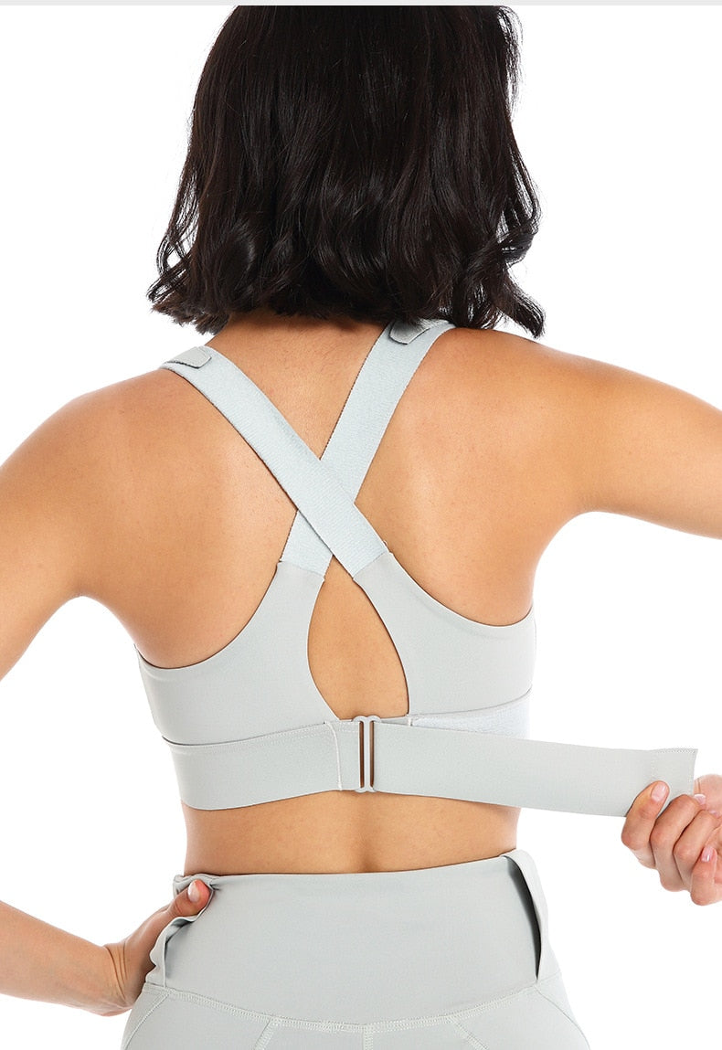 Sutiã Esportivo Nuvem Hide-Front Zipper para Mulheres fitness.
