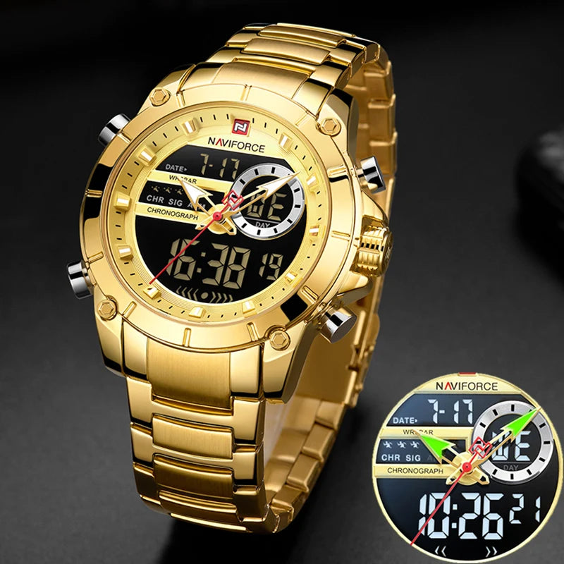 Relógio Masculino NAVIFORCE 9163 - Luxo, Esportivo e Resistente