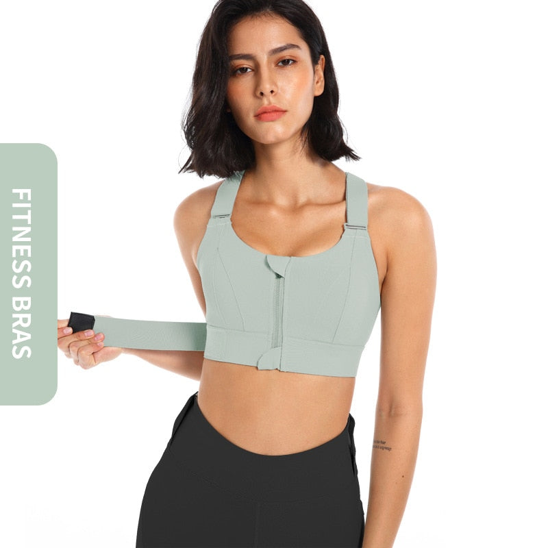 Sutiã Esportivo Nuvem Hide-Front Zipper para Mulheres fitness.