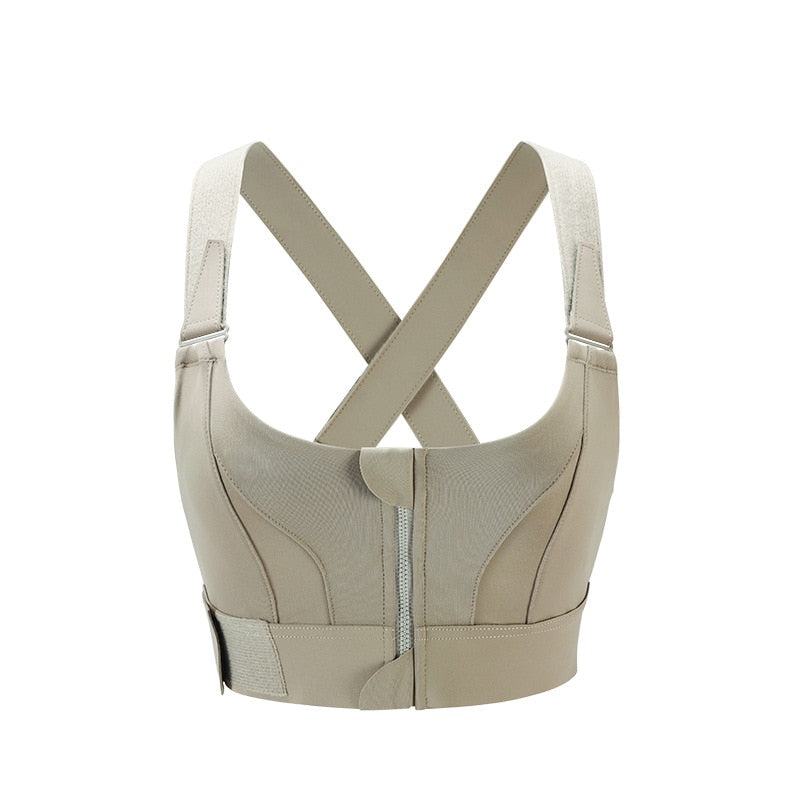Sutiã Esportivo Nuvem Hide-Front Zipper para Mulheres fitness.