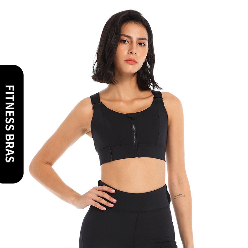 Sutiã Esportivo Nuvem Hide-Front Zipper para Mulheres fitness.