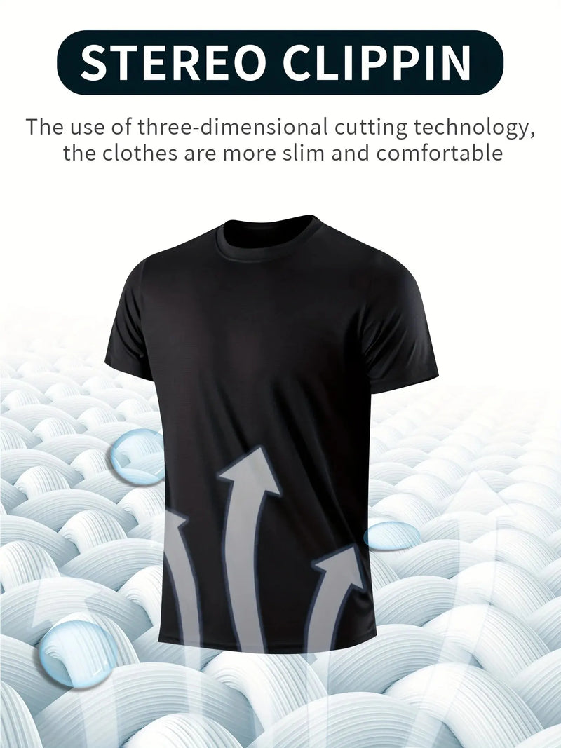 Camisa esportiva masculina leve e respirável para academia ao ar livre