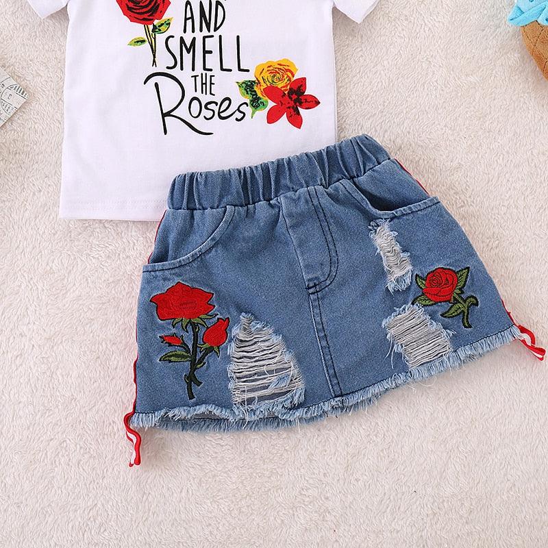 CONJUNTO INFANTIL SAIA JEANS - SELETO