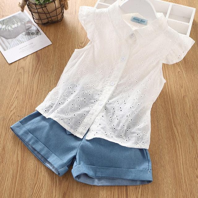 CONJUNTO INFANTIL SAIA JEANS - SELETO