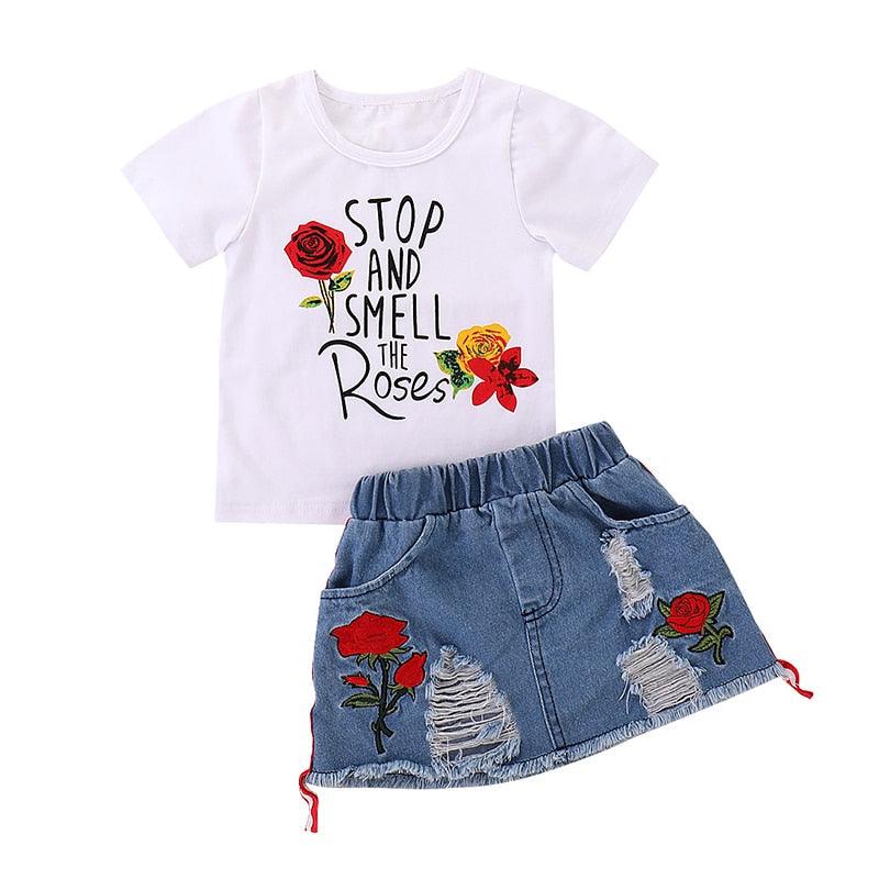 CONJUNTO INFANTIL SAIA JEANS - SELETO