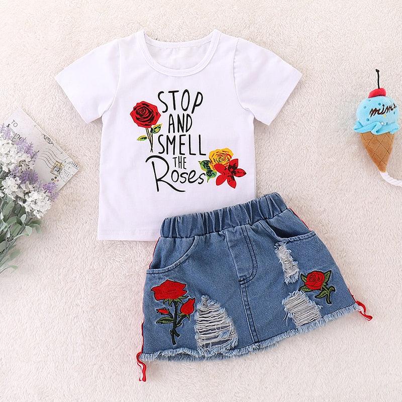 CONJUNTO INFANTIL SAIA JEANS - SELETO