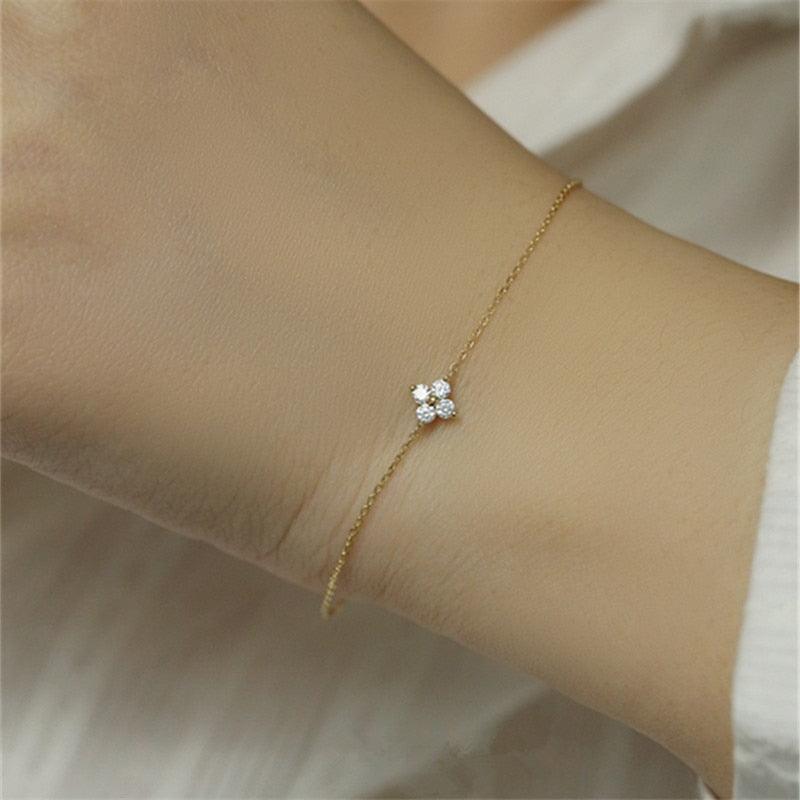 Pulseira Flower de Prata 925 e Banhado em Ouro 14K - SELETO