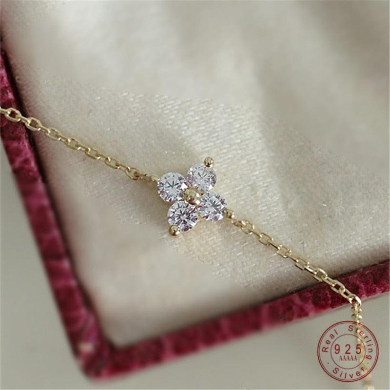 Pulseira Flower de Prata 925 e Banhado em Ouro 14K - SELETO