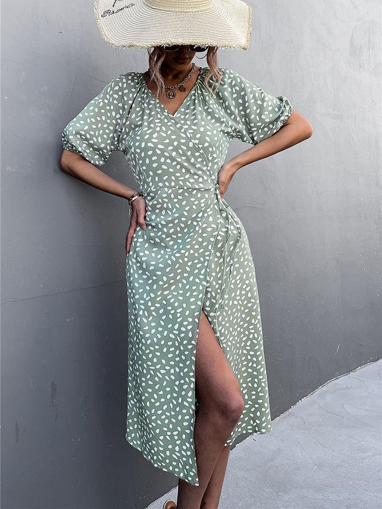 Vestido Midi com Abertura - SELETO