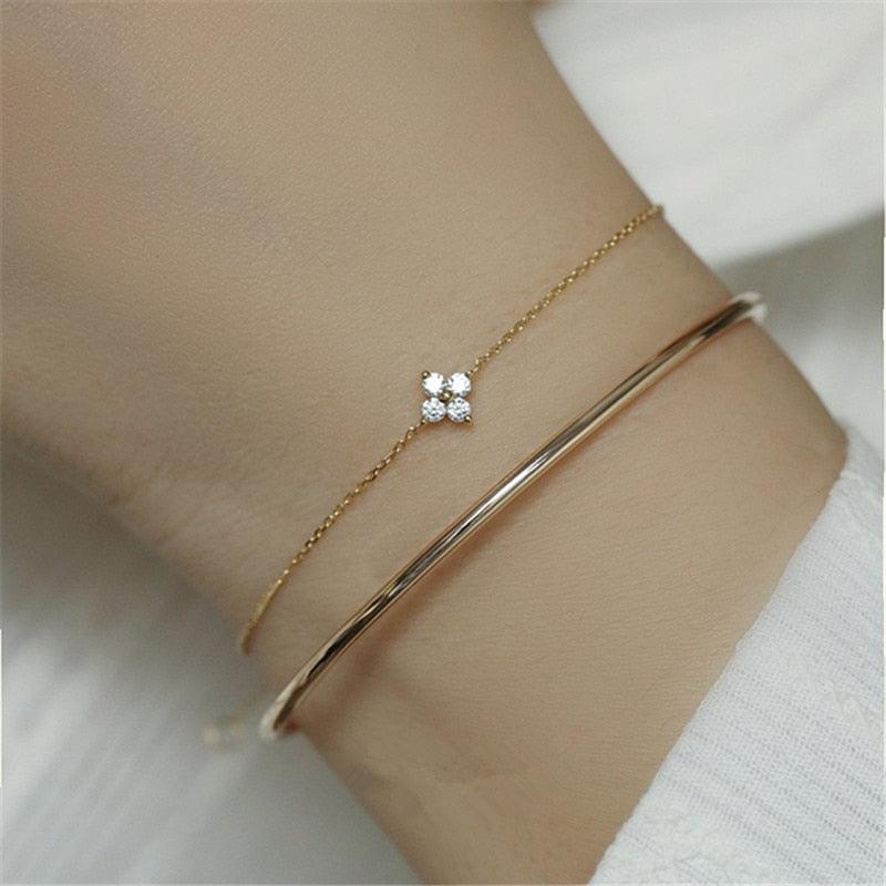 Pulseira Flower de Prata 925 e Banhado em Ouro 14K - SELETO